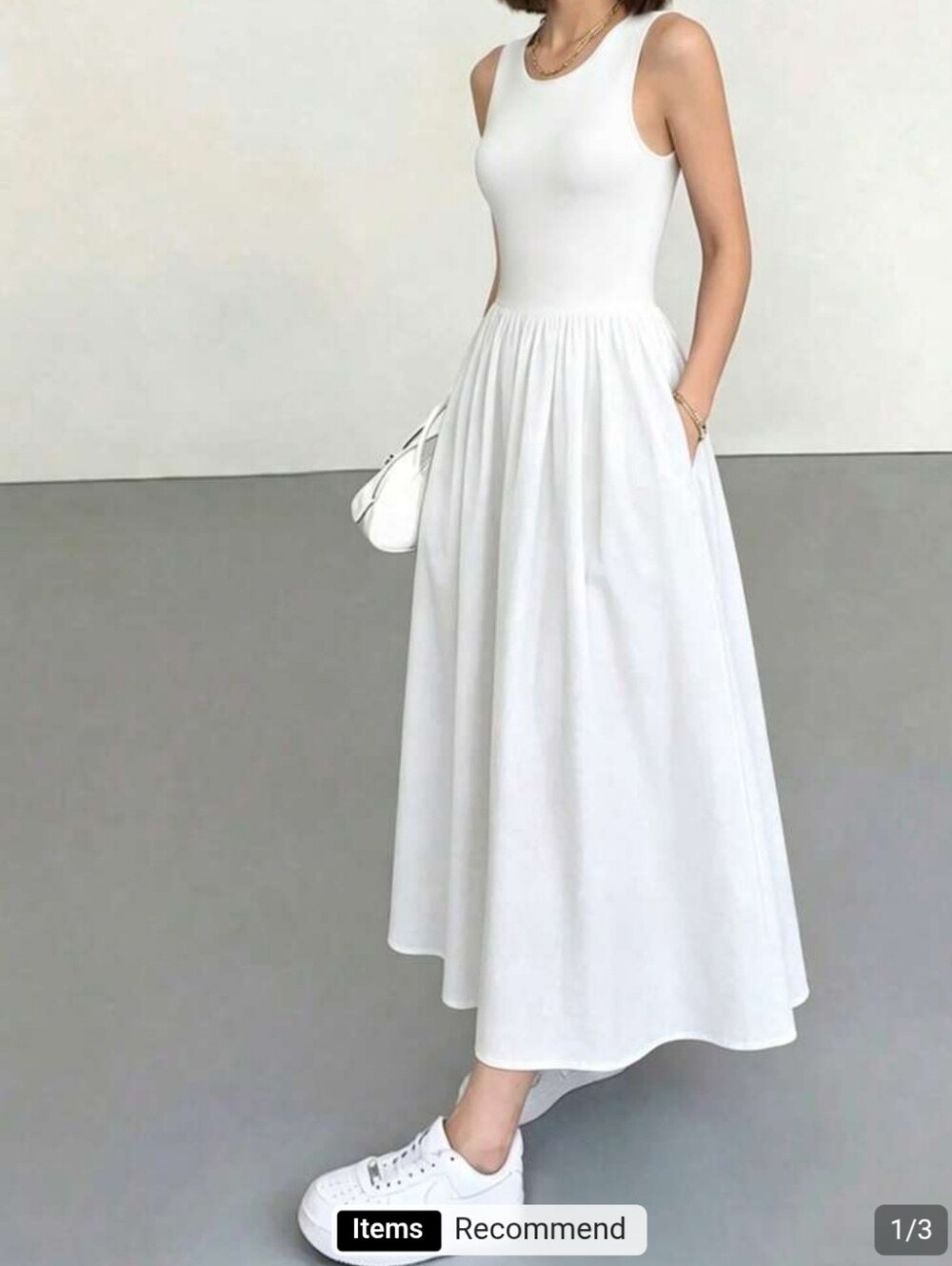 Leisure Crew Neck Long Dress - Picture 2 of 5